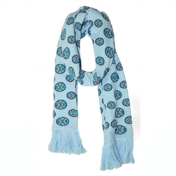 Cross Colours chunky Knit Scarf Blue - Picture 2 of 2